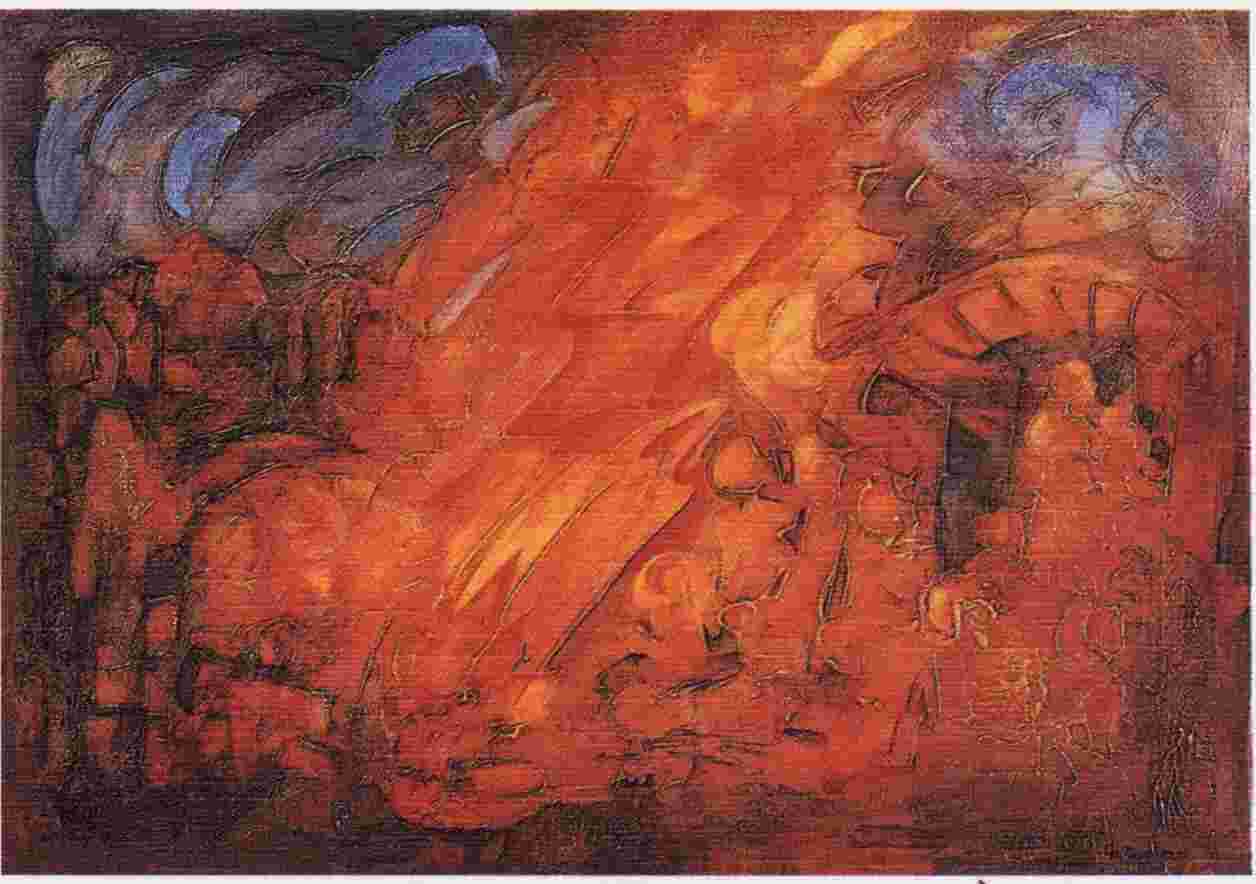 Christa H&ouml;ting: Pfingstbild aus Osterzyklus